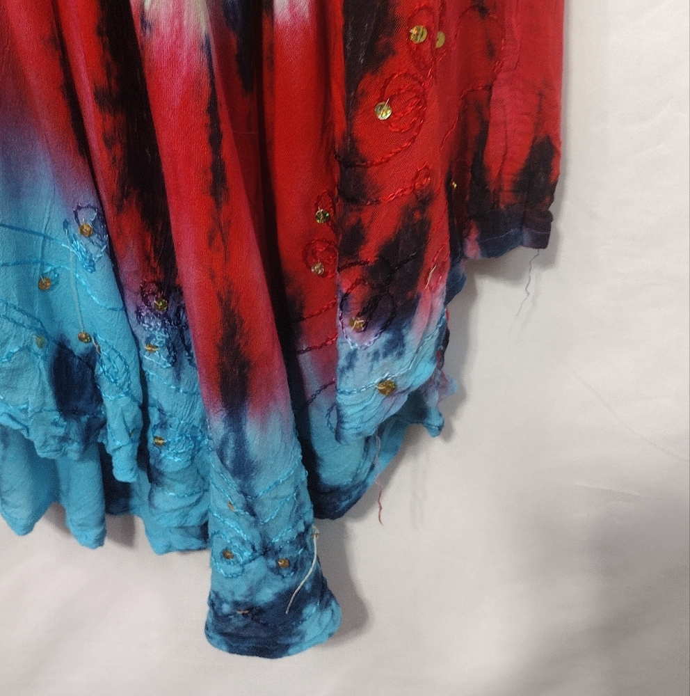 NWT Ace Fashion Tie Dye Dress Women's OS Multicolor Artsy Retro Boho 90s Y2K - Picture 3 of 9